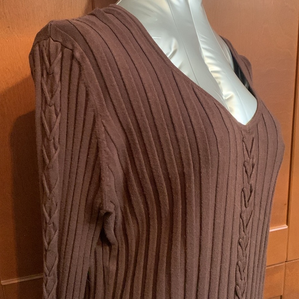 Belldini Chocolate Ribbed Knit Top - Picture 7 of 11